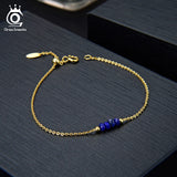 Sterling Silver Moonstone Bracelet w/ 18K Chain - Fine Jewelry SB44
