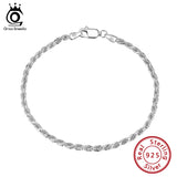Sterling Silver Italian Diamond Cut Rope Chain Bracelet for Men and Women