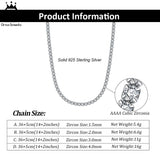 CZ Tennis Chain Necklace 925 Silver Wedding Jewelry