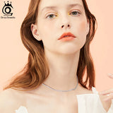 CZ Tennis Chain Necklace 925 Silver Wedding Jewelry