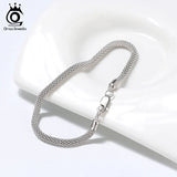 925 Sterling Silver 3.0mm Mesh Popcorn Chain Bracelet