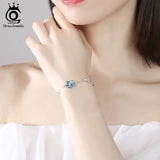 Flower Shape Crystal Bracelet 925 Silver Chain with Cubic Zircon