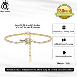 CZ Tennis Bracelet 14K Plated 925 Silver Wedding Gift