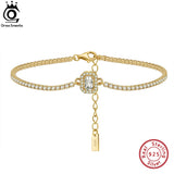 CZ Tennis Bracelet 14K Plated 925 Silver Wedding Gift