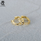 925 Silver CZ Hoop Earrings 18K Plated Women Party Jewelry APE79