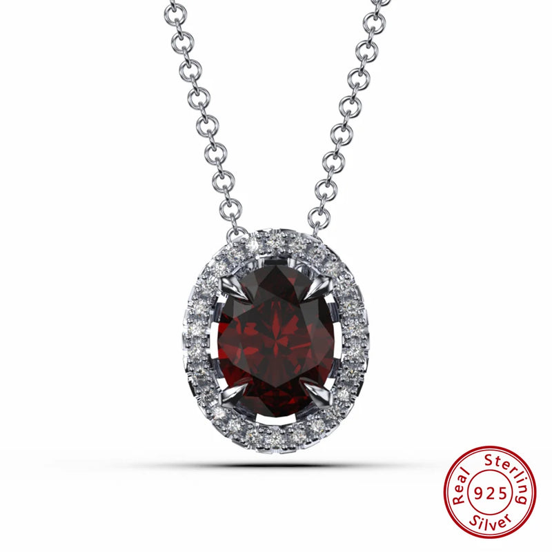 Sterling Silver Multi-Color Zirconia Pendant Necklace