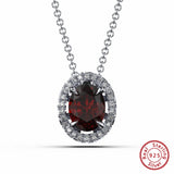 Sterling Silver Multi-Color Zirconia Pendant Necklace