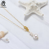 925 Silver Pearl Necklace with Baroque Pearl for Women GPN32