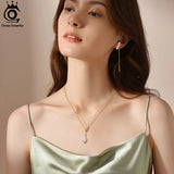 925 Silver Pearl Necklace with Baroque Pearl for Women GPN32
