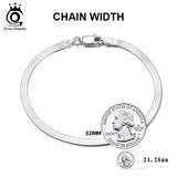 925 Silver Herringbone Chain Bracelet Italian Jewelry