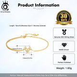 Christmas Reindeer Bracelet 925 Sterling Silver CZ Chain for Women