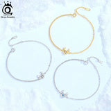 Christmas Reindeer Bracelet 925 Sterling Silver CZ Chain for Women