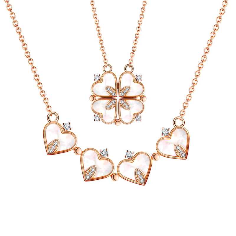 Heart Pendant Silver Necklace for Women