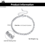 Sterling Silver Phoenix Tail Chain Bracelet for Women