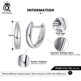 925 Silver Hoop Earrings Small Polished Earring Jewelry Gift SE76