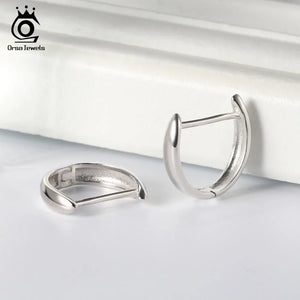 925 Silver Hoop Earrings Small Polished Earring Jewelry Gift SE76