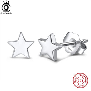 Women Stud Earrings Star Shape 925 Sterling Silver Romantic 6 MM Stars Earring
