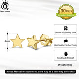 Women Stud Earrings Star Shape 925 Sterling Silver Romantic 6 MM Stars Earring