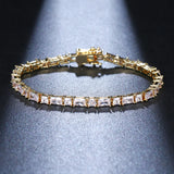 Rectangular Zircon Bracelet Women's Retro Silver Jewelry