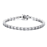 Rectangular Zircon Bracelet Women's Retro Silver Jewelry