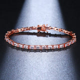 Rectangular Zircon Bracelet Women's Retro Silver Jewelry