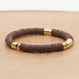 Bohemian African Vinyl Beads Bracelet Couple Paired Heart Stretch Bracelet