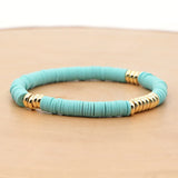Bohemian African Vinyl Beads Bracelet Couple Paired Heart Stretch Bracelet