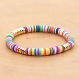 Bohemian African Vinyl Beads Bracelet Couple Paired Heart Stretch Bracelet