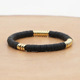 Bohemian African Vinyl Beads Bracelet Couple Paired Heart Stretch Bracelet