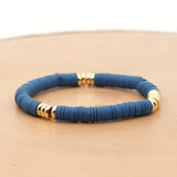 Bohemian African Vinyl Beads Bracelet Couple Paired Heart Stretch Bracelet