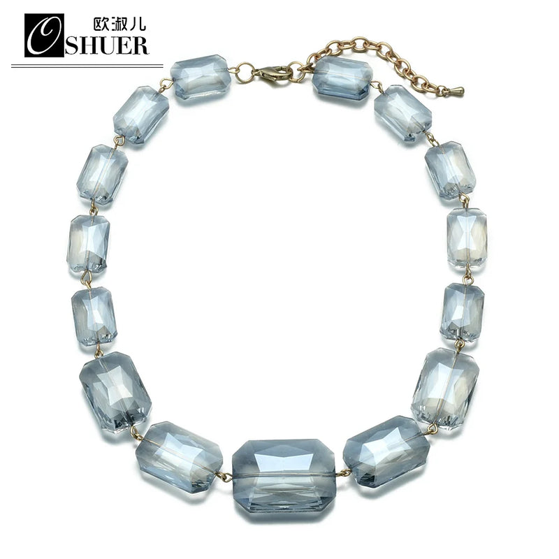 Crystal Beads Choker Necklace Statement Jewelry for Women
