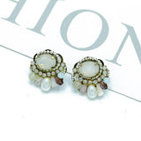 Colorful Crystal Stud Earrings for Women Christmas Party