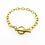 Men's Gold Stainless Steel Clasp Rotate Bracelet