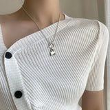 S925 Sterling Silver Buckle Bag Necklace Bright Light Collarbone Chain