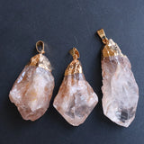 Rainbow Healing Crystal Stone Pendant Necklace Natural Stone Reiki Jewelry