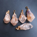 Rainbow Healing Crystal Stone Pendant Necklace Natural Stone Reiki Jewelry