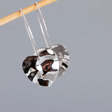 925 Silver Irregular Heart Earrings Minimalist Charm EH1001