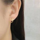 925 Sterling Silver Small Round Cross Hoop Earrings