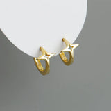 925 Sterling Silver Small Round Cross Hoop Earrings
