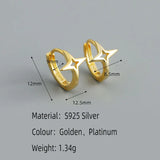 925 Sterling Silver Small Round Cross Hoop Earrings