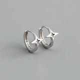 925 Sterling Silver Small Round Cross Hoop Earrings