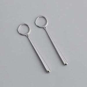 Long Earrings 925 Sterling Silver Round Charm Tassel Accessories