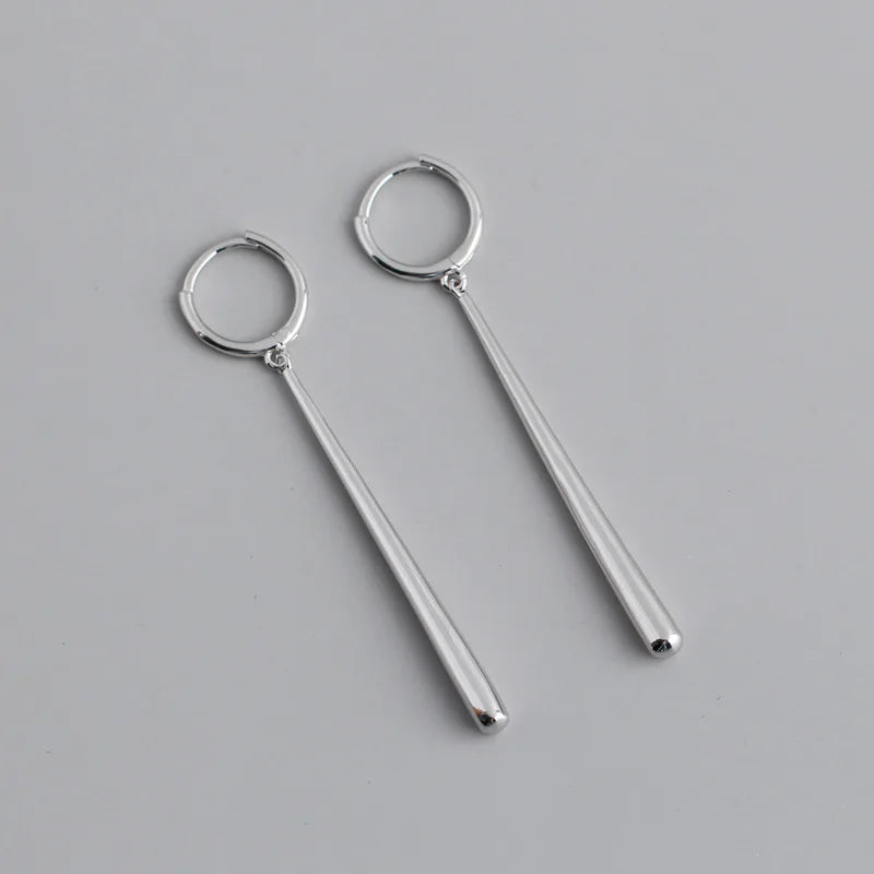 Long Earrings 925 Sterling Silver Round Charm Tassel Accessories
