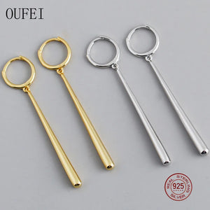 Long Earrings 925 Sterling Silver Round Charm Tassel Accessories