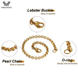 OUMI Stainless Steel Cross Bracelet Chain Punk Bangle Jewelry
