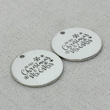 First Christmas Mr & Mrs Pendant Necklace, Engraved Charm, Gift Girlfriend