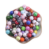 12mm 100pcs Mix Colorful Style Acrylic Print Beads for Kids Chunky Necklace
