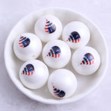 20mm Acrylic Flag Fire Balloon Print Matte Pearl Beads for Jewelry Making