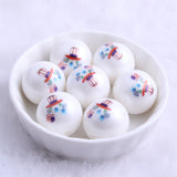 20mm 100pcs Acrylic Flag Hat Star Beads for Chunky July 4th Necklace