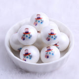 20mm 100pcs Acrylic Flag Hat Star Beads for Chunky July 4th Necklace